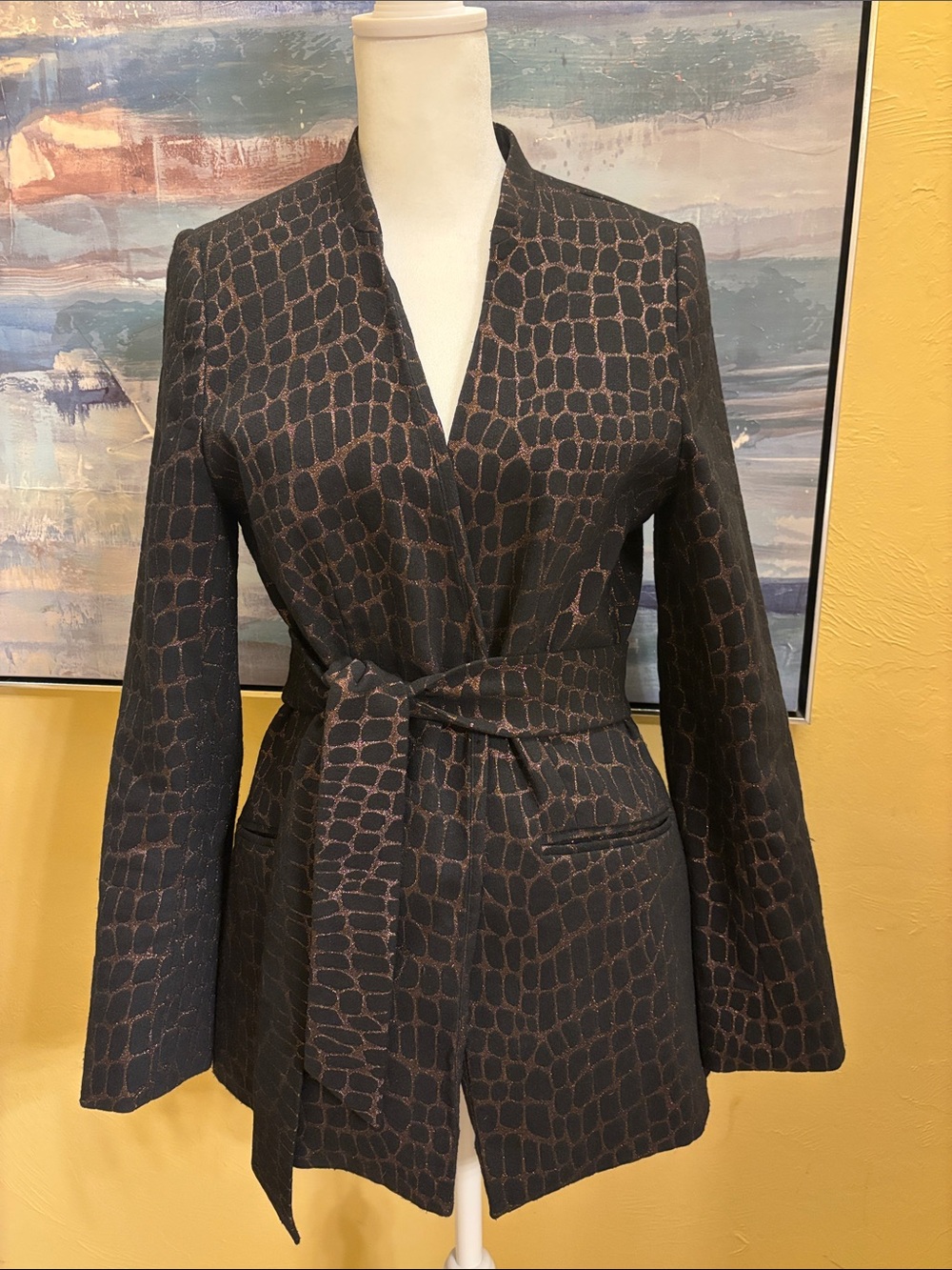 Structured Women’s Blazer with Belt Tie